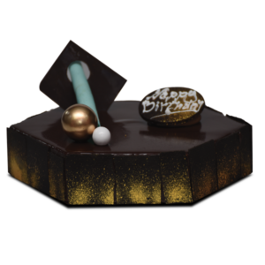 Entremet hexagonal au chocolat noir